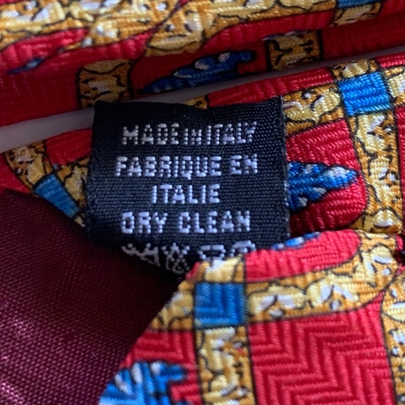 Giampiero Valenti Vintage Formal Tie in Red and Gold - Picture 6 of 7